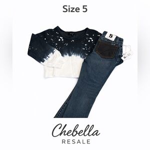 Joe’s Jeans Blue + White Tie-Dye Crop Top with Tara high waist Jeans NWT size 5